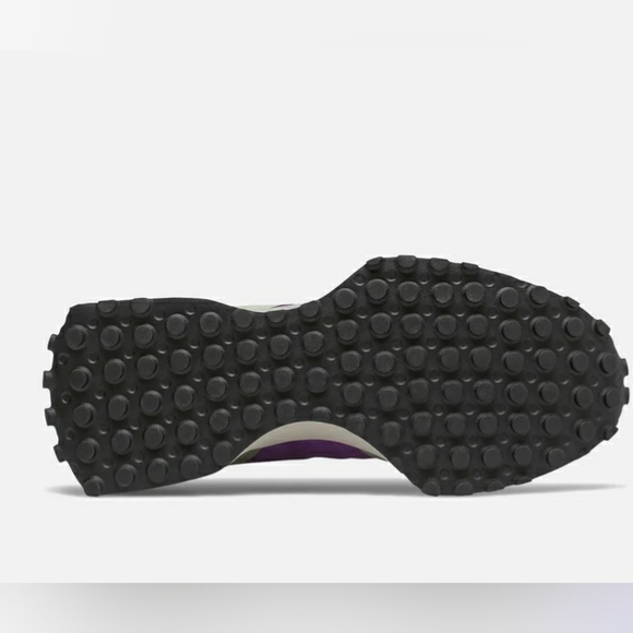 New Balance Men's 327 Shoes - Sour Grape / Bleached Lime Glo 12 - Picture 4 of 9